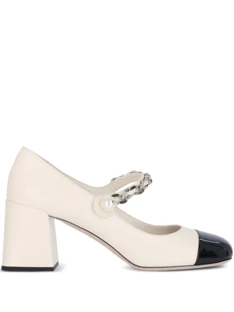 Miu Miu pumps med kædeudsmykket tåkappe