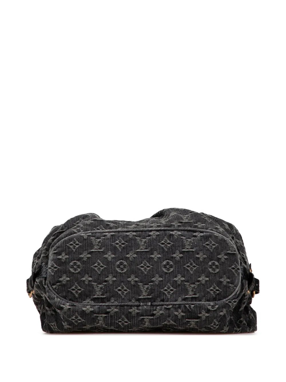 Pre-owned Louis Vuitton 2008 Monogram Denim Mahina Xs Crossbody Bag In Black