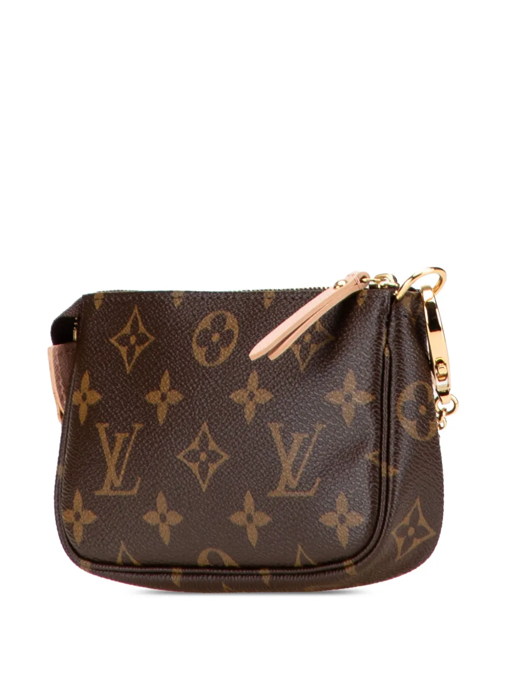 Pre-owned Louis Vuitton 2010 Monogram Affiche Mini Pochette Accessoires Handbag In Brown