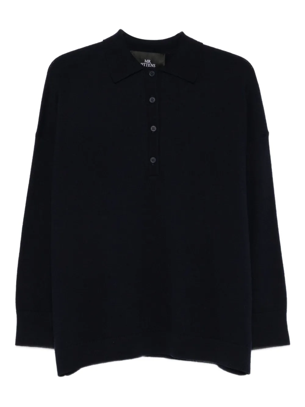 Mr Mittens Gigi Knitted Polo Top In Blue