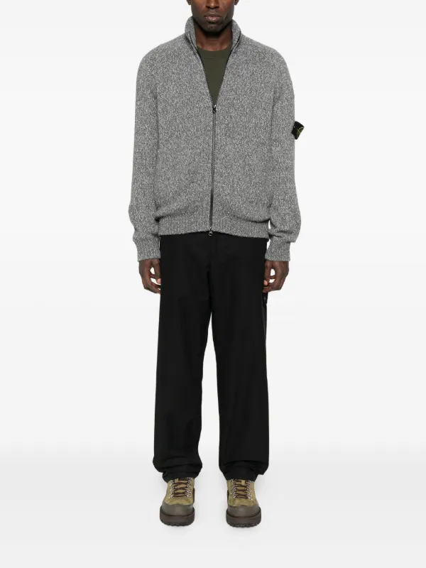 Stone Island ロゴパッチ カーディガン | グレー | FARFETCH JP