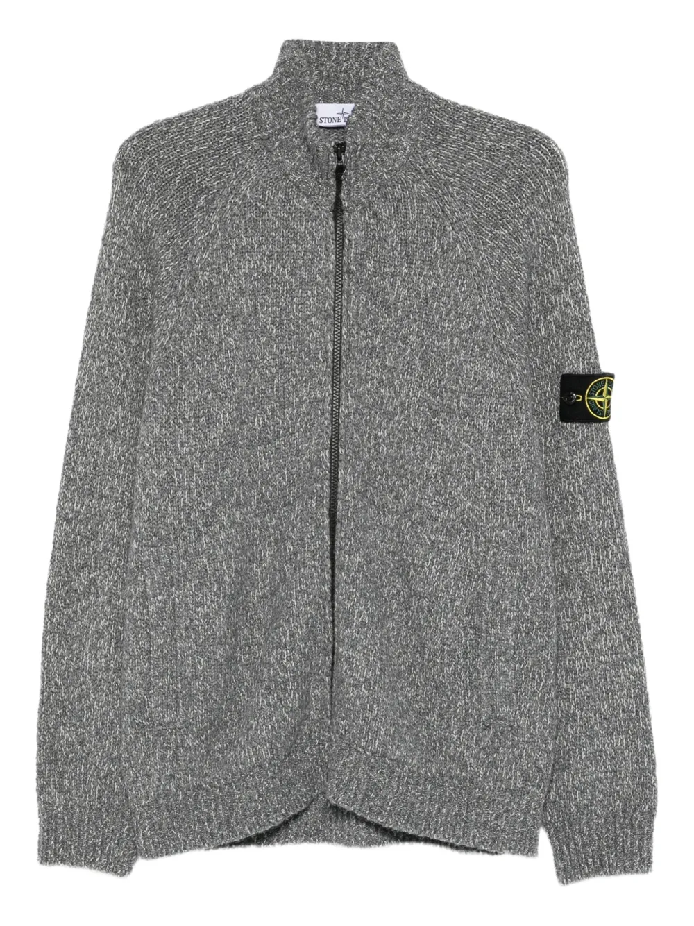 Stone Island ロゴパッチ カーディガン - グレー Stone Island ロゴパッチ カーディガン - グレー