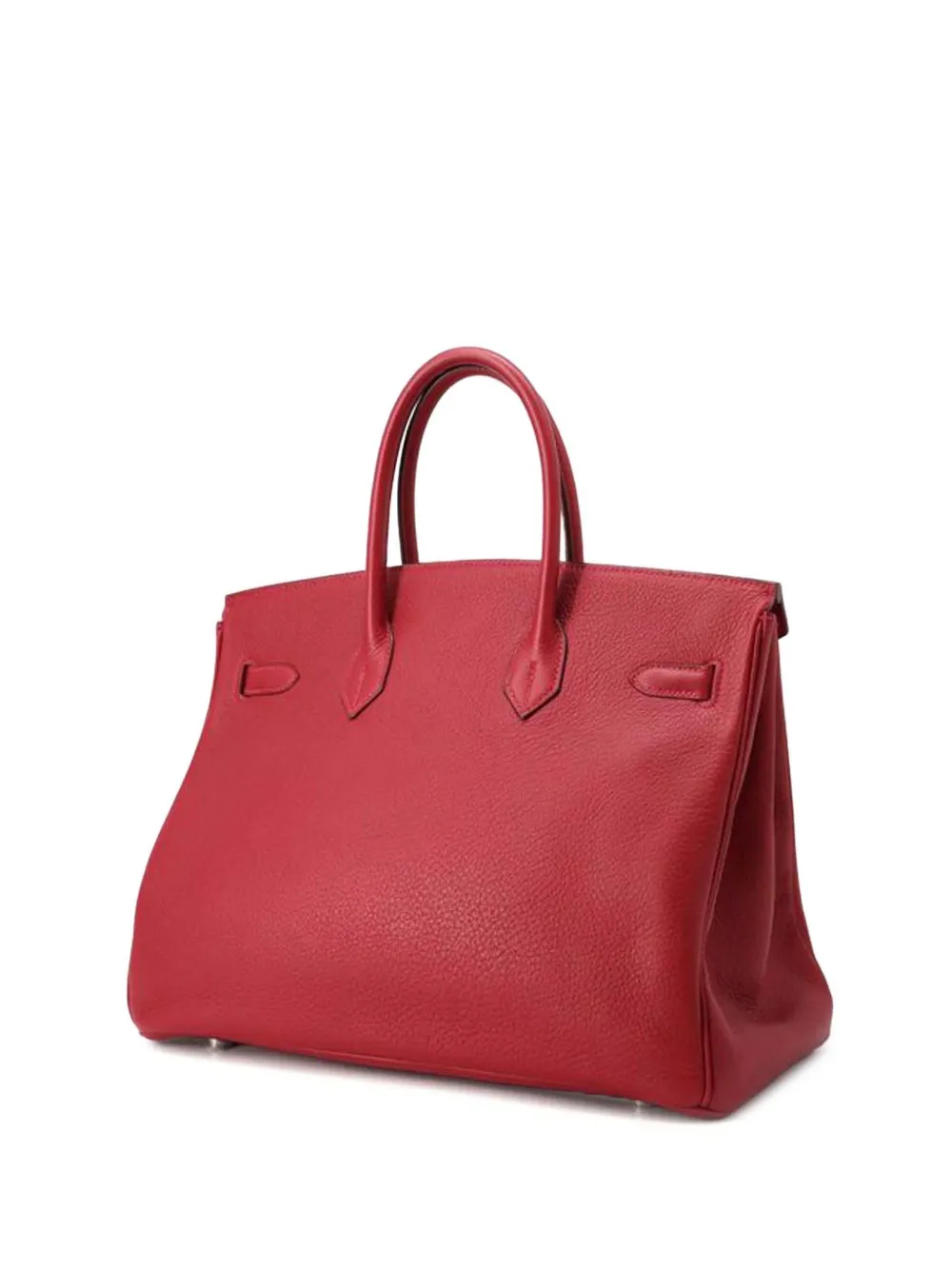 Pre-owned Hermes 2003 Clemence Birkin Retourne 35 Handbag In Red