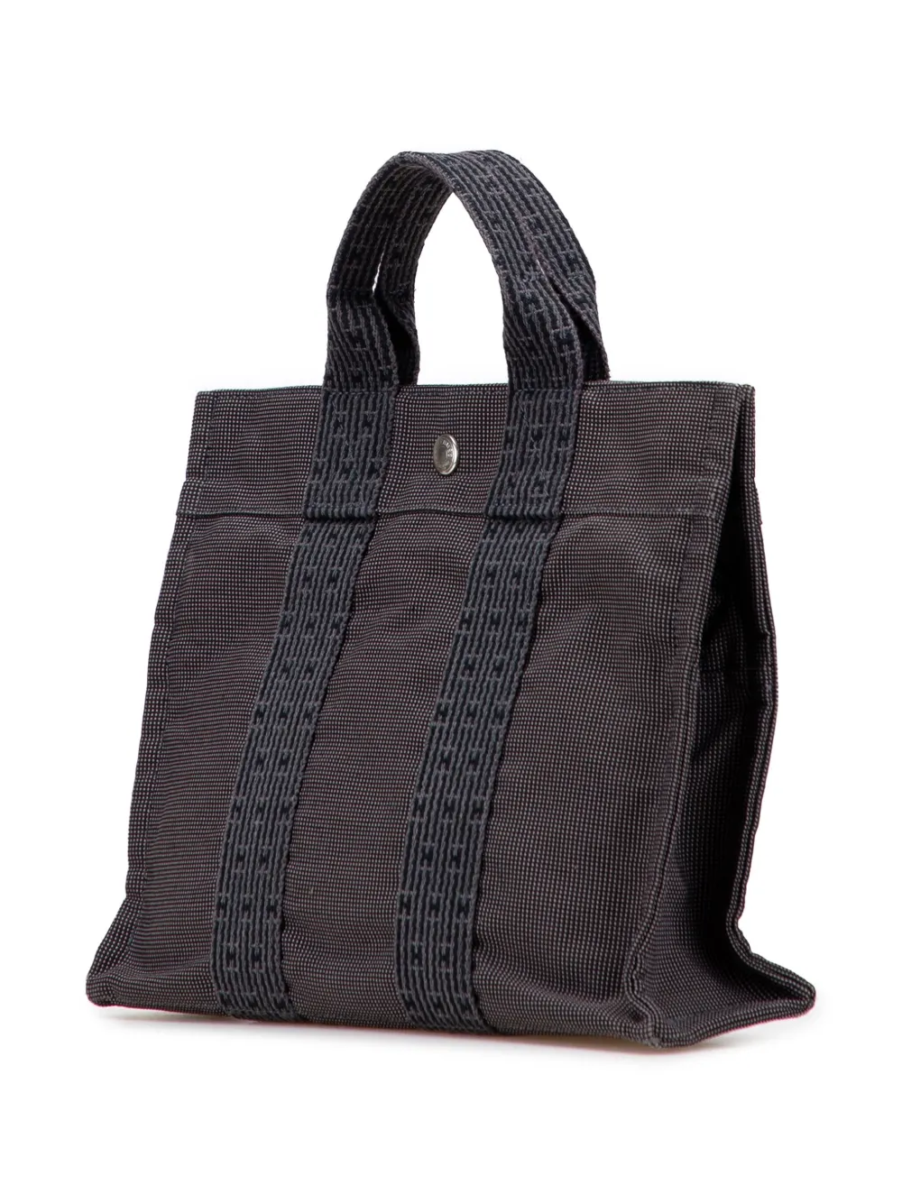 Pre-owned Hermes 1990-2010 Canvas Herline Pm Tote Bag In Gray
