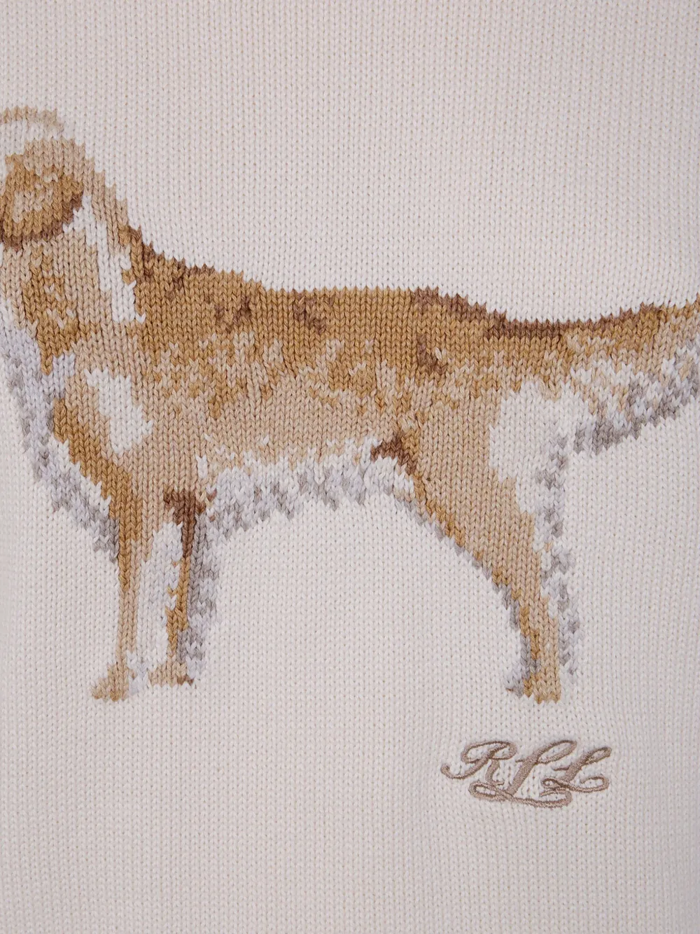 Ralph Lauren Embroidered Dog Crew-neck Jumper In Brown