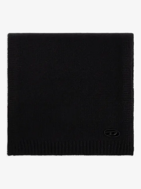 Diesel logo-plaque wool scarf