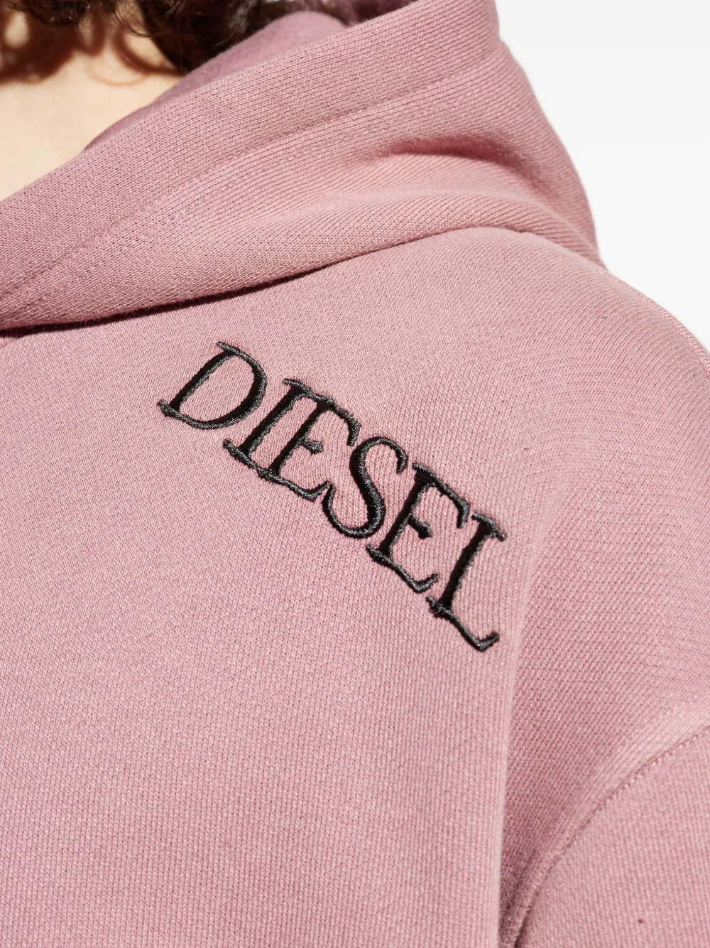 Diesel Sweater met geborduurd logo en capuchon Roze