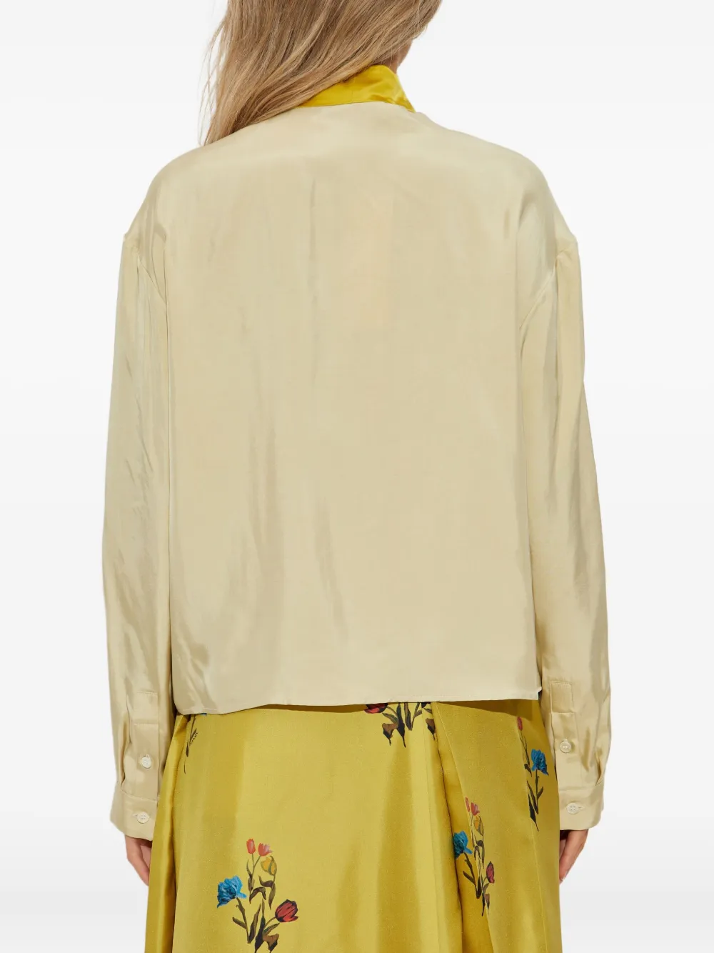 Marni Shirt With Scarf Collar In Neutral