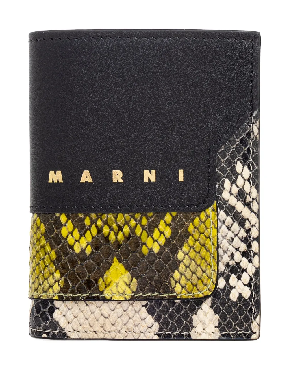Marni Leather Snakeskin Wallet In Black