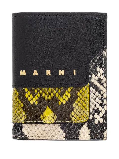 Marni leather snakeskin wallet