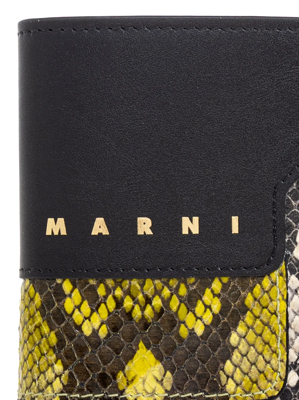 Marni Leather Snakeskin Wallet In Black