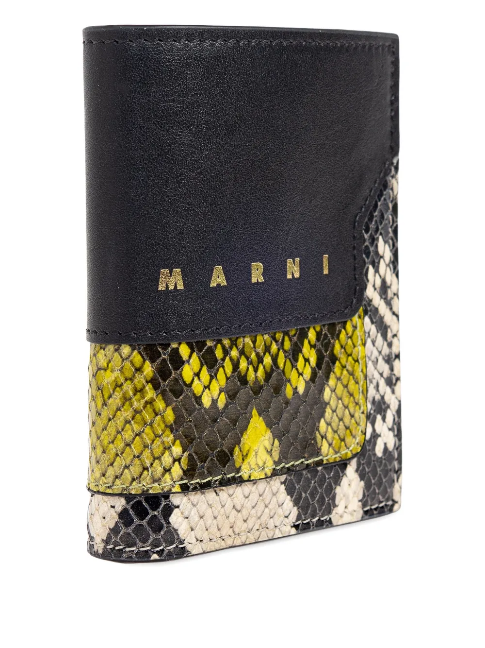 Marni Leather Snakeskin Wallet In Black
