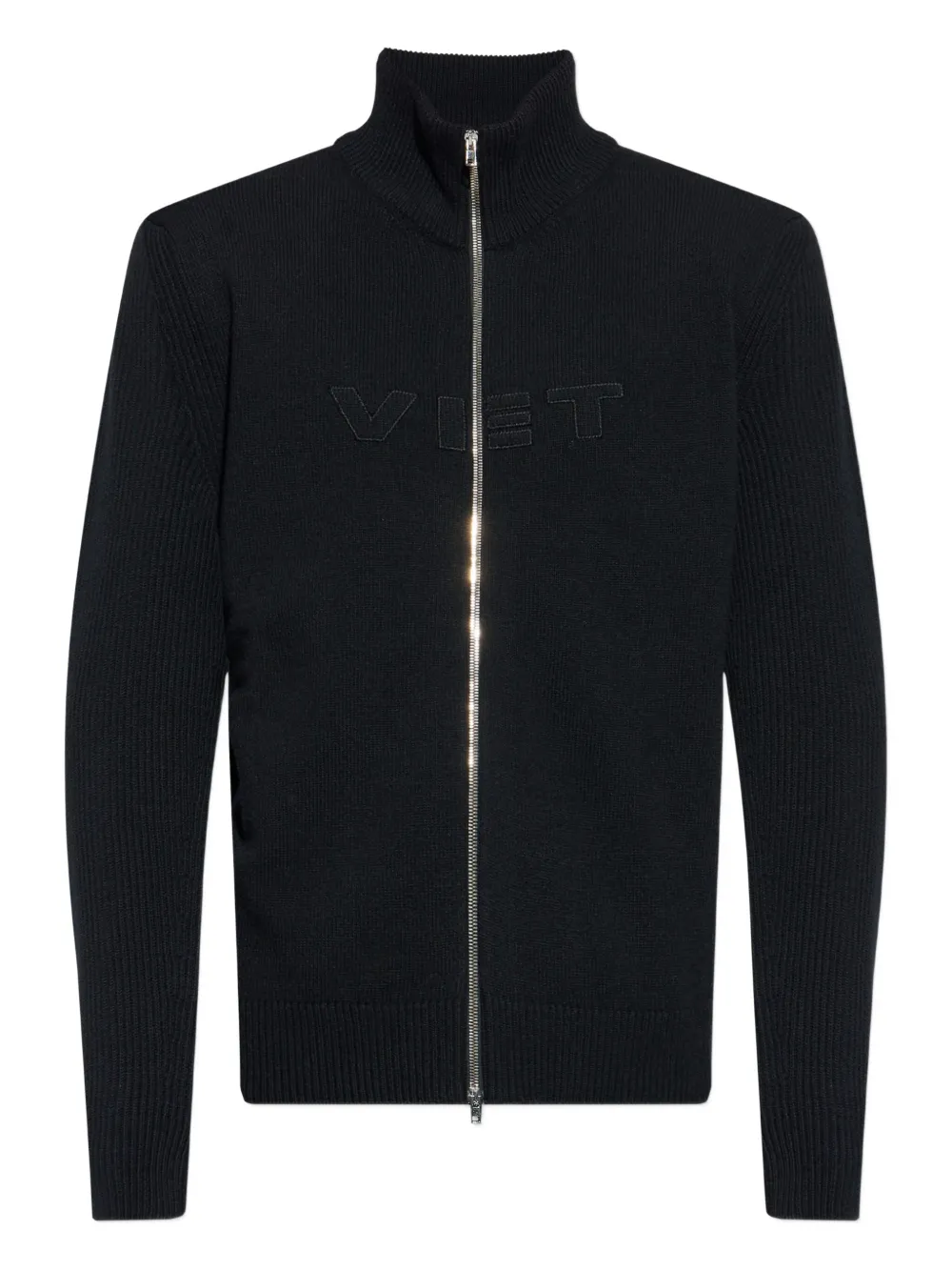 VETEMENTS ribbed zip-up cardigan | Black | Image 1