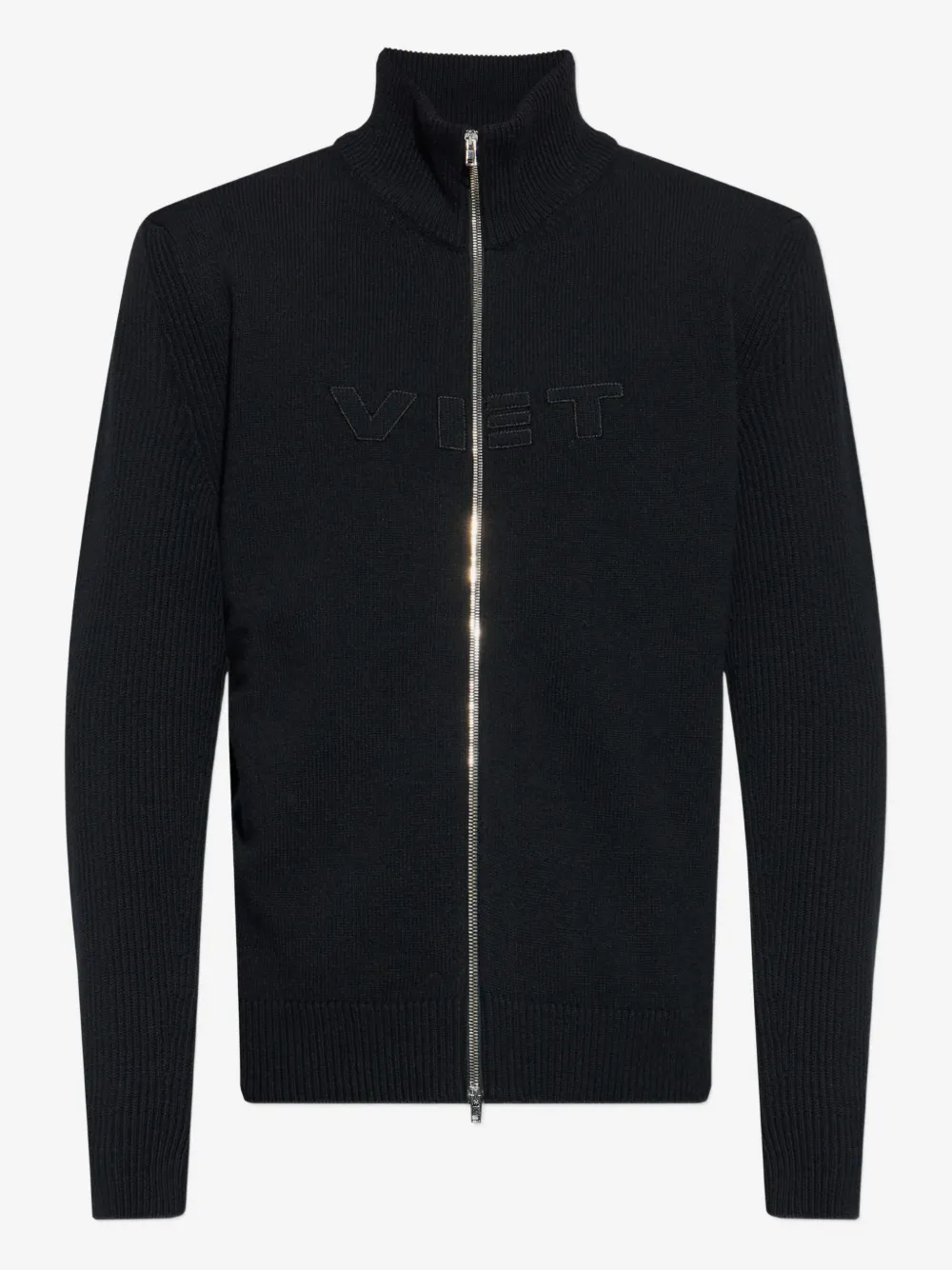 VETEMENTS 罗纹拉链开衫 | 黑色 | Image 1