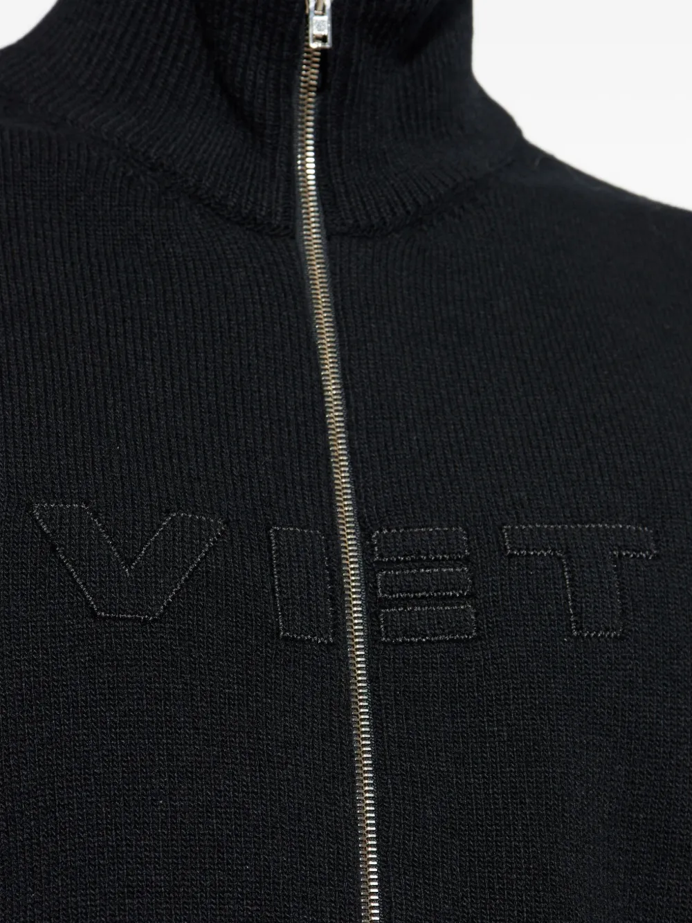 VETEMENTS Geribbeld vest met rits Zwart
