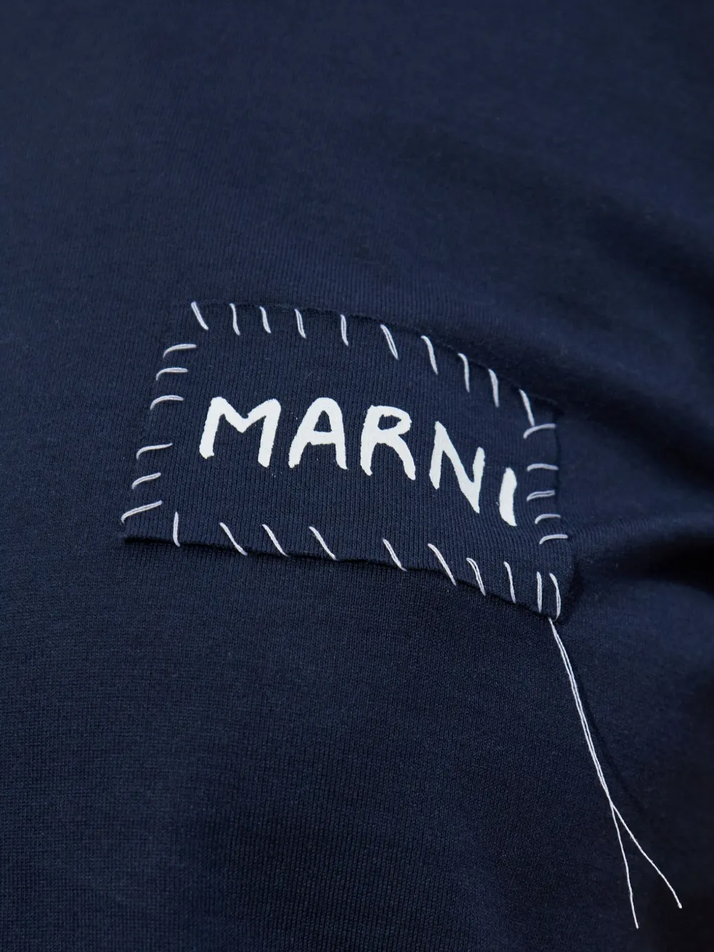 Marni Embroidered-patch T-shirt In Blue
