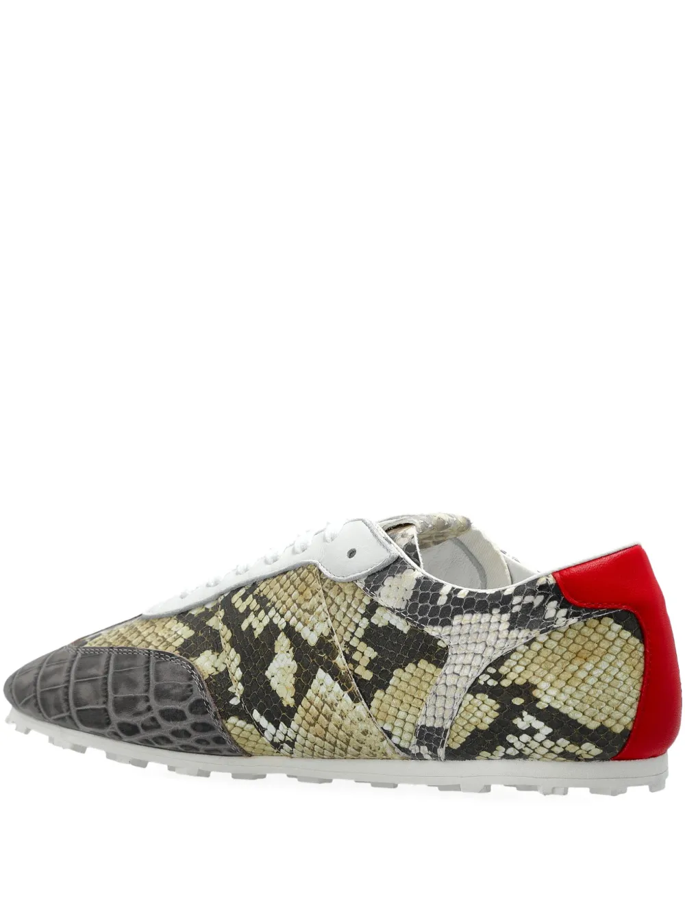 Marni Crocodile-effect Sneakers In Multi
