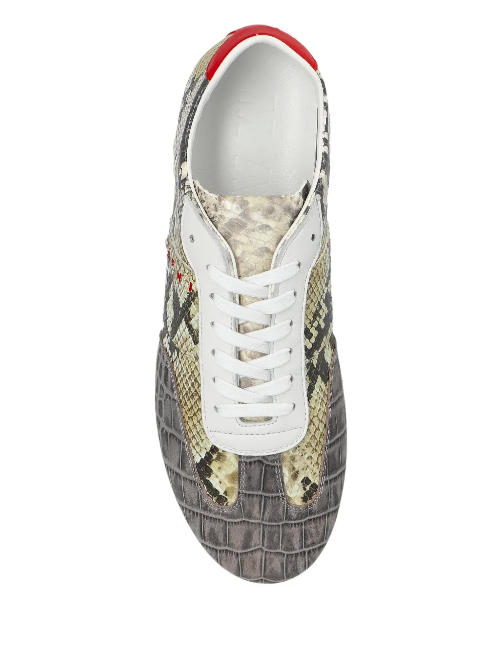 Marni Crocodile-effect Sneakers In Multi