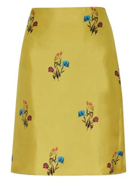Marni floral-print silk skirt