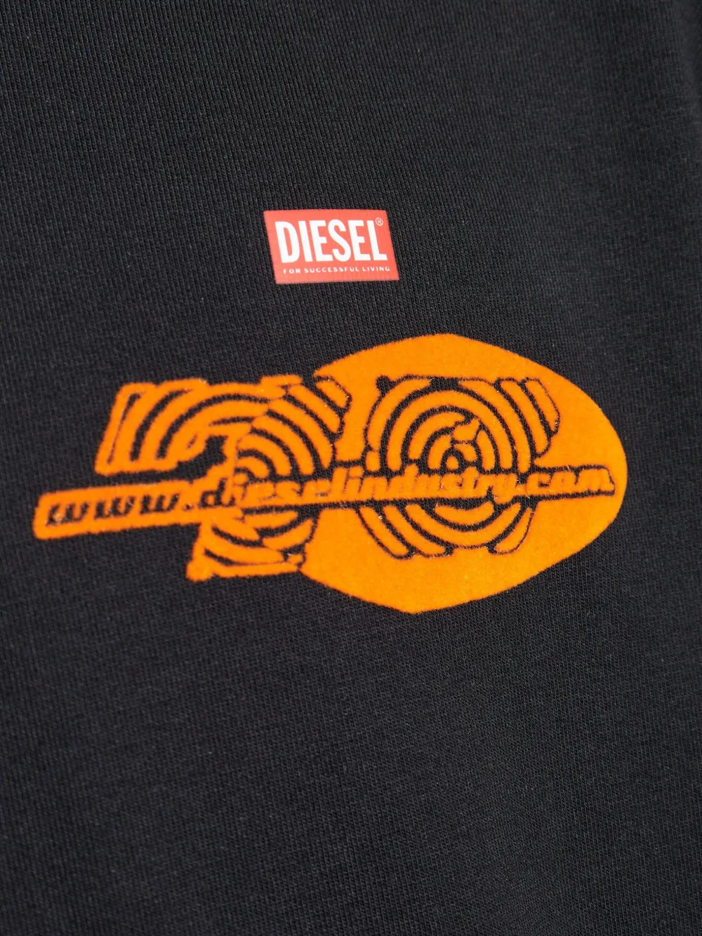 Diesel Sweater met capuchon met grafische print Zwart