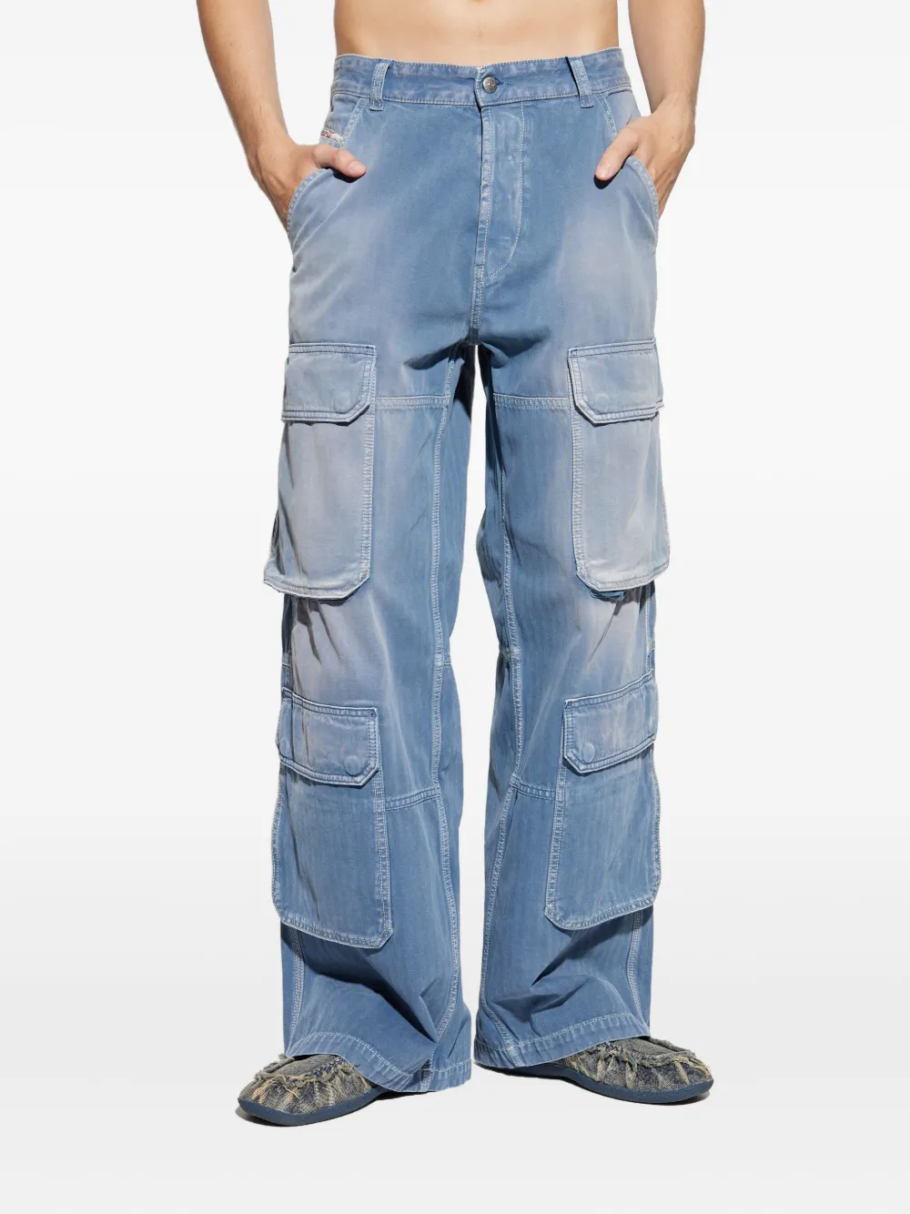 ★送関込み★ Diesel D-タッチ カーゴ Diesel D-TOUCH ワイドカーゴジーンズ | ブルー | FARFETCH JP