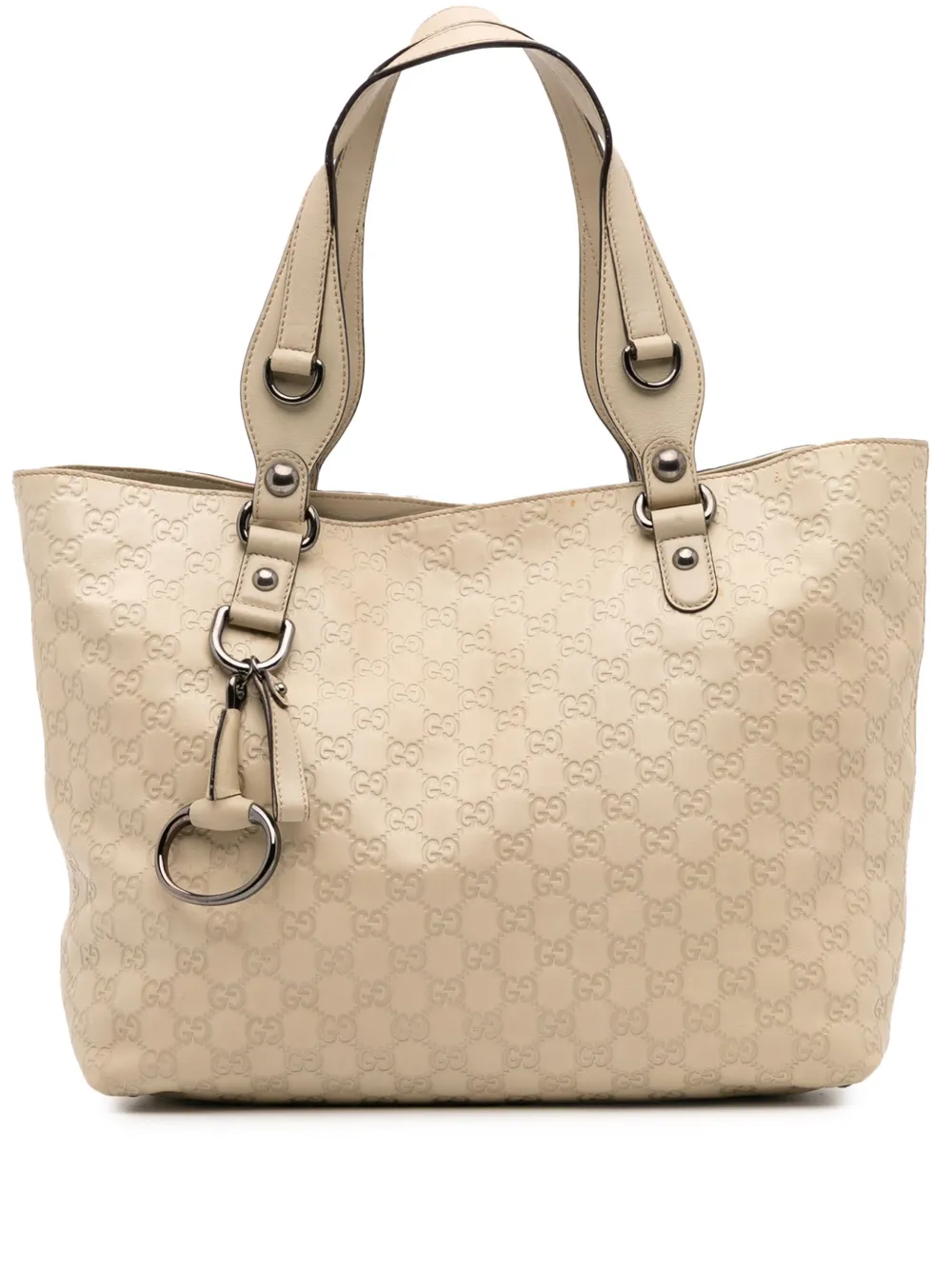Pre-owned Gucci 2016-2025 Ssima Icon Bit Tote Bag In Brown