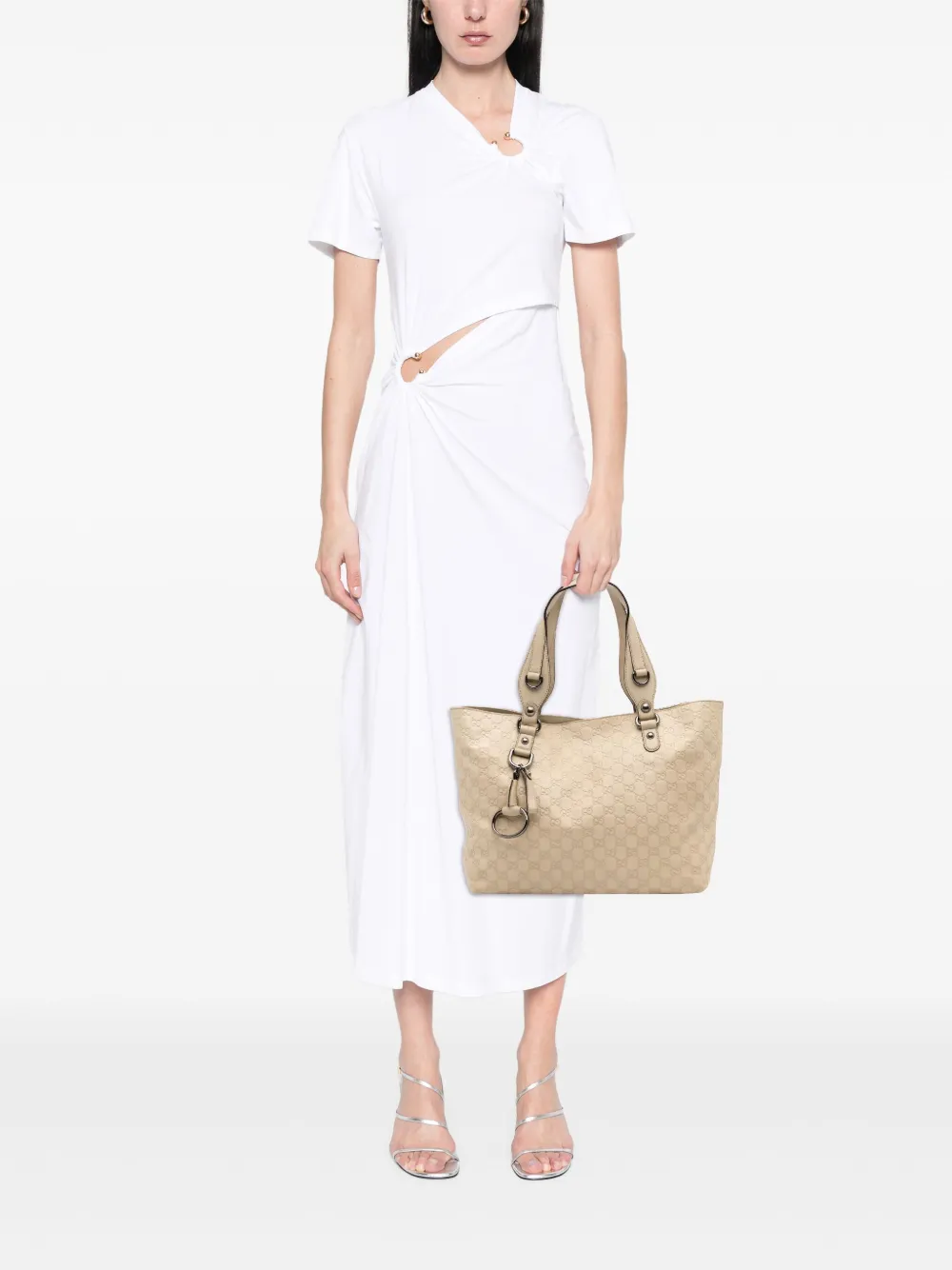 Pre-owned Gucci 2016-2025 Ssima Icon Bit Tote Bag In Brown