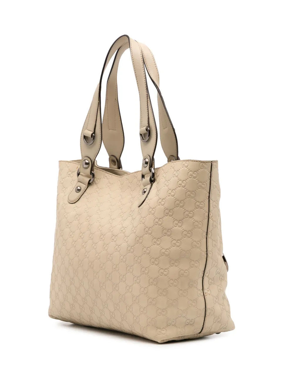 Pre-owned Gucci 2016-2025 Ssima Icon Bit Tote Bag In Brown