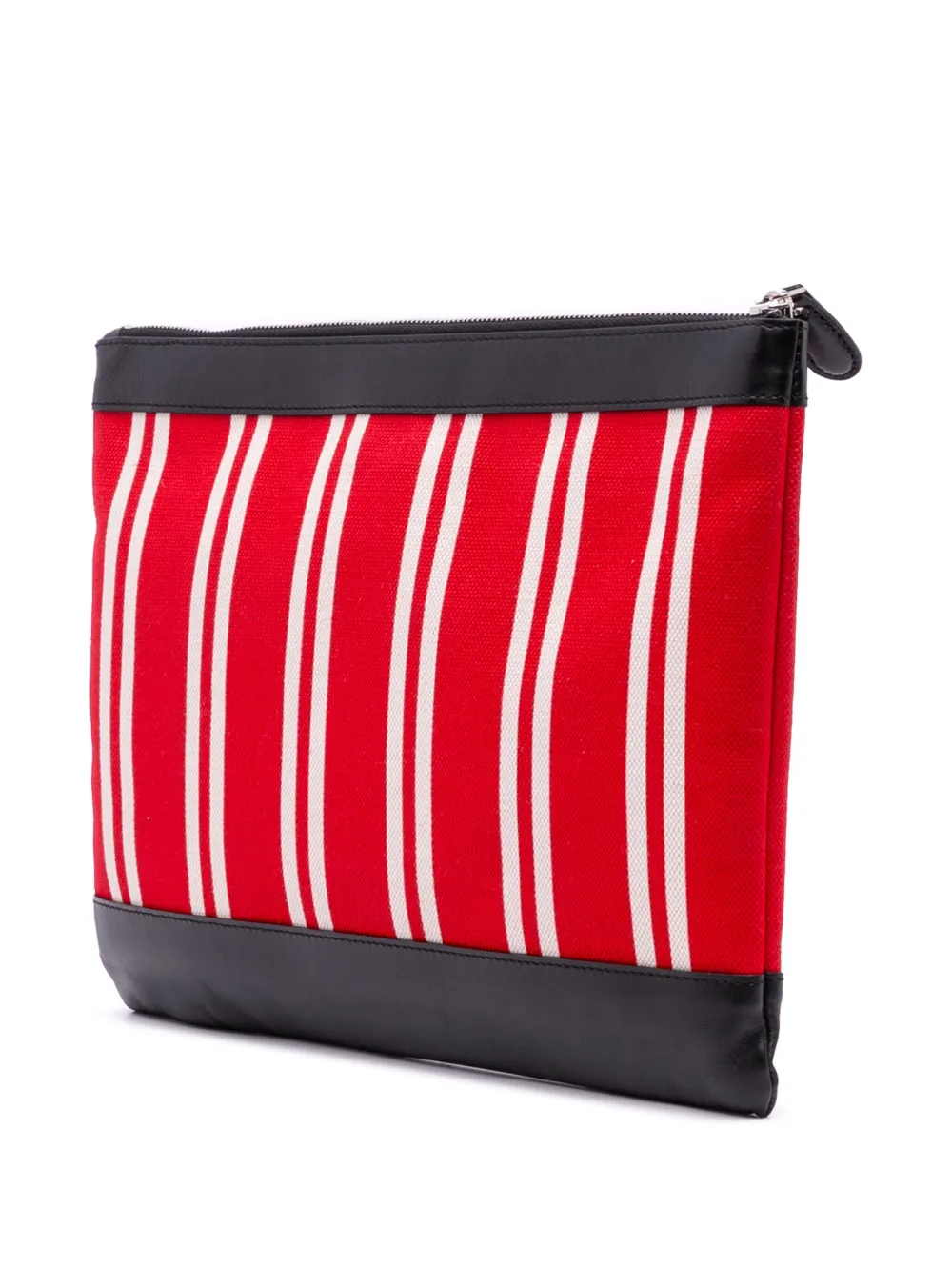 Pre-owned Balenciaga 2017 M Canvas Navy Clip Clutch Bag In Red