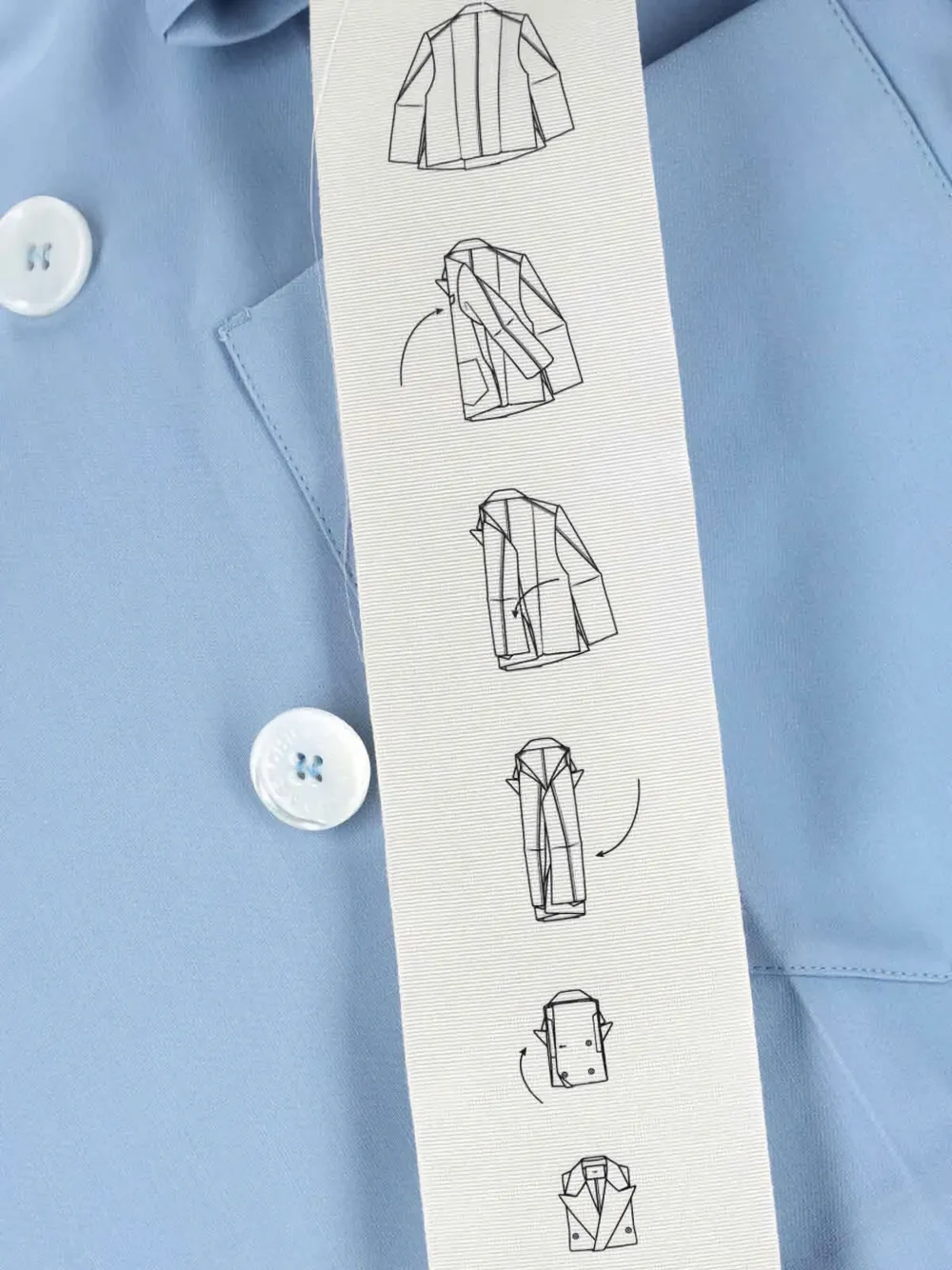 Setchu Double-breasted Belted Blazer In Blue