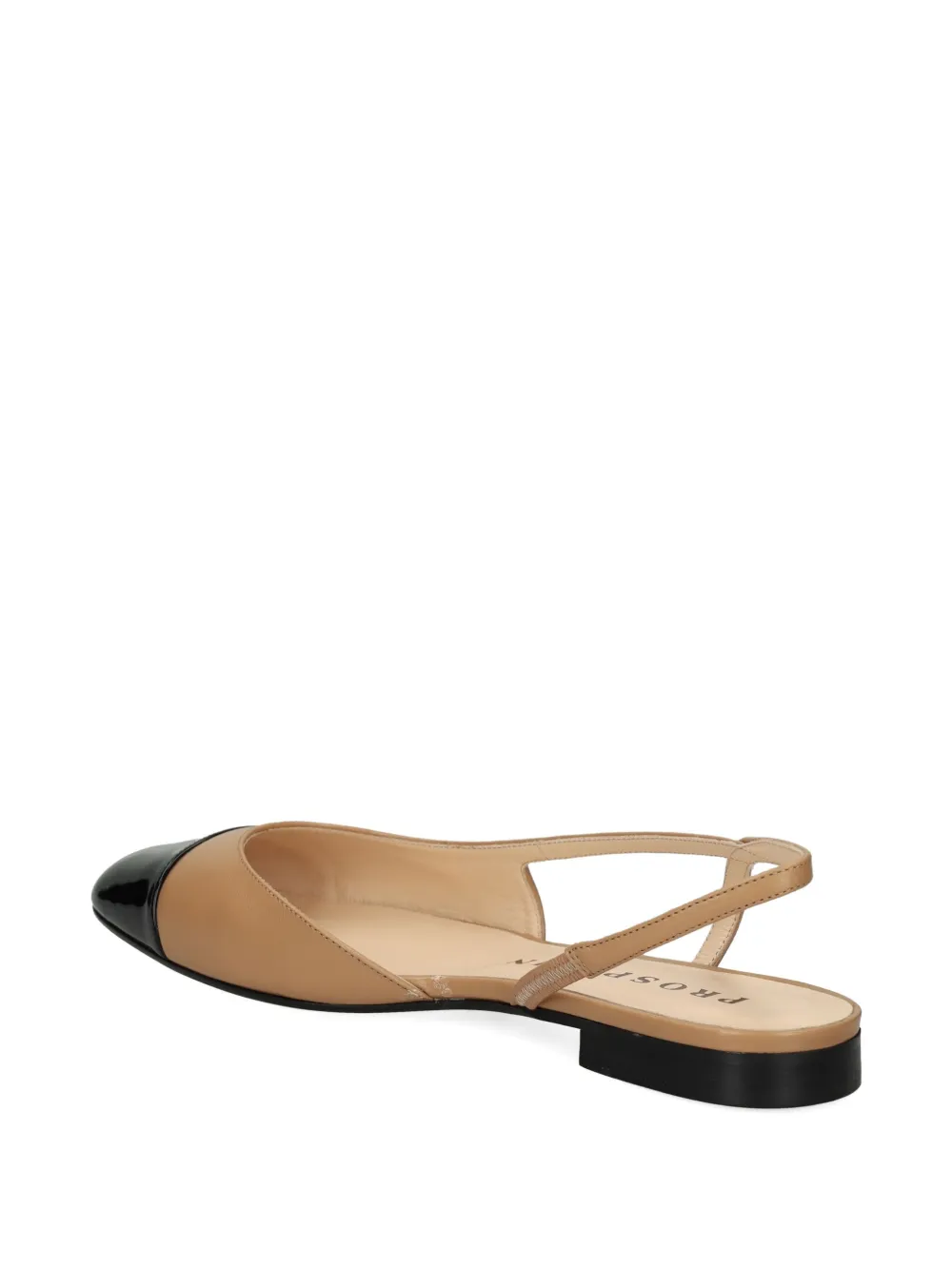 PROSPERINE Platte slingback pumps met bewerkte neus Beige