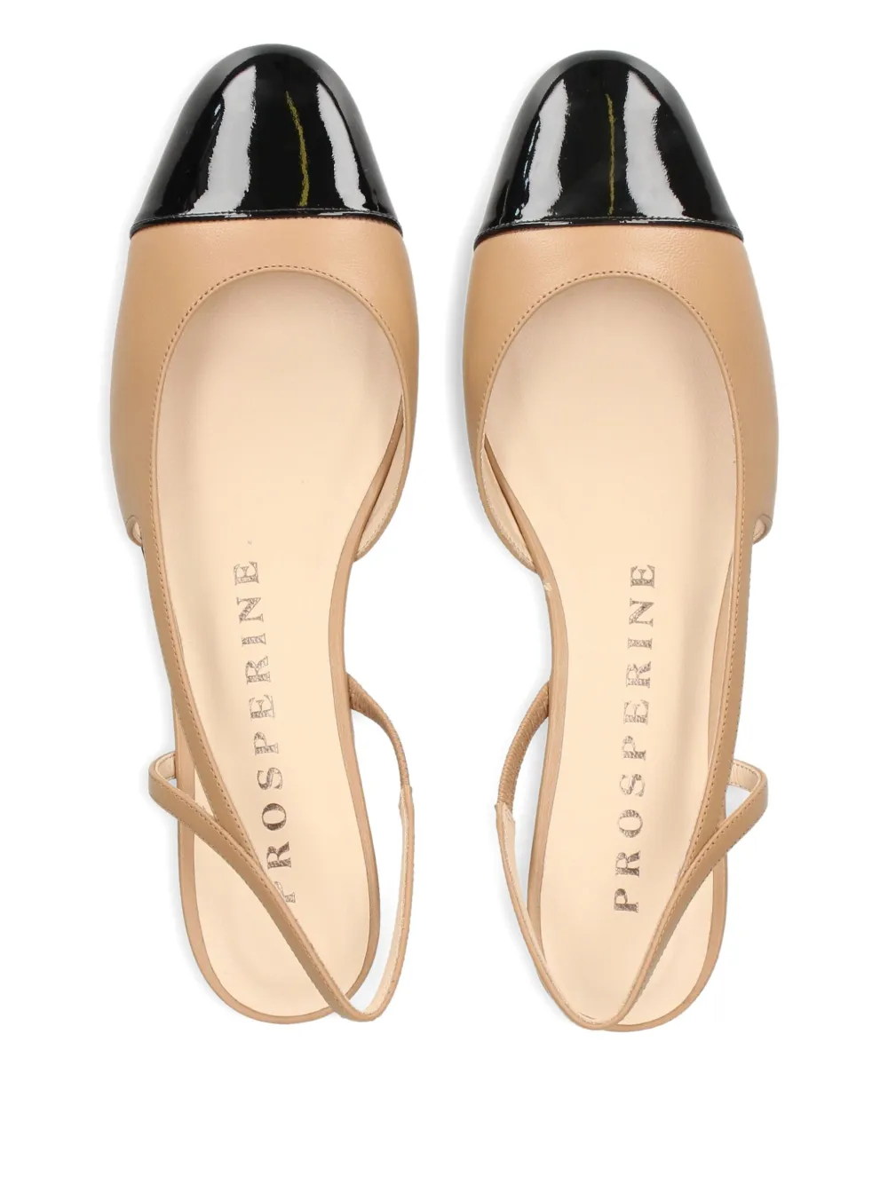 PROSPERINE Platte slingback pumps met bewerkte neus Beige