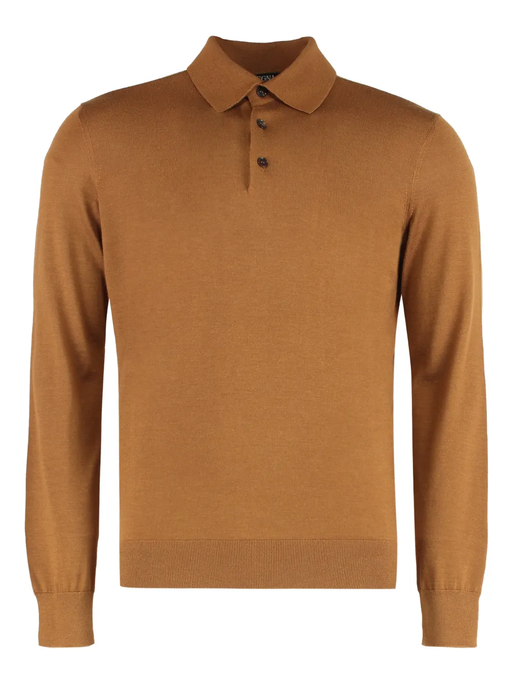 Zegna long-sleeve polo shirt - Marrone