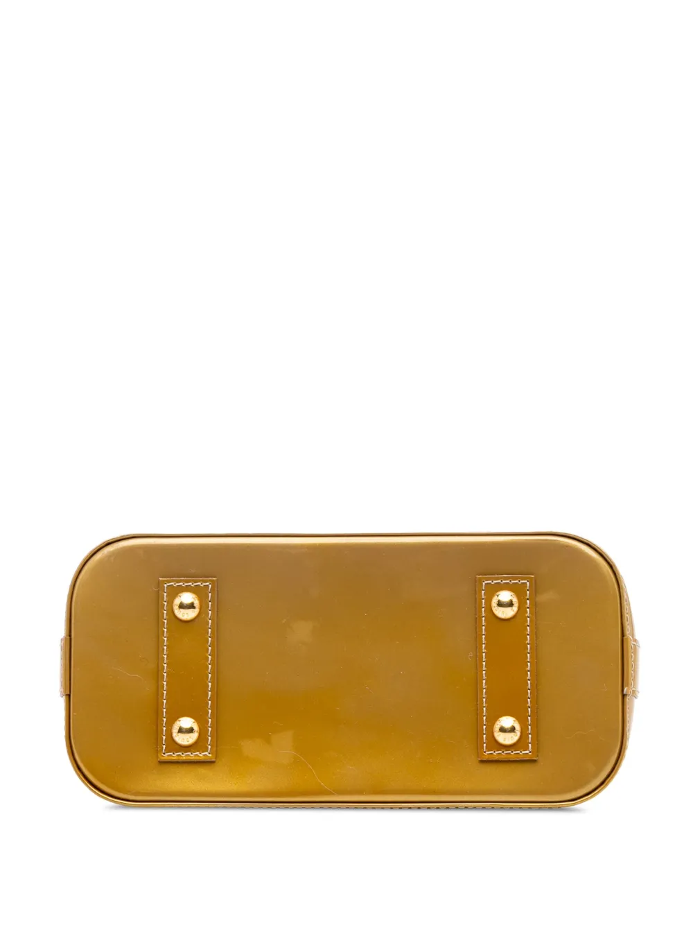 Pre-owned Louis Vuitton 2012 Monogram Vernis Alma Bb Satchel In Gold