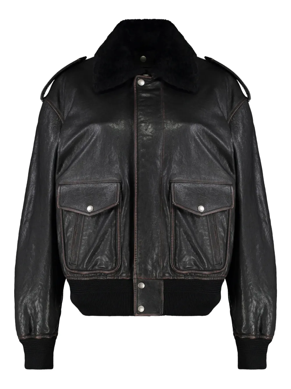 Saint Laurent lambskin bomber jacket | Black | Image 1
