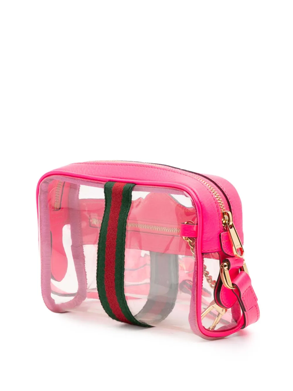 Pre-owned Gucci 2016-2025 Mini Pvc Ophidia Crossbody Bag In Pink