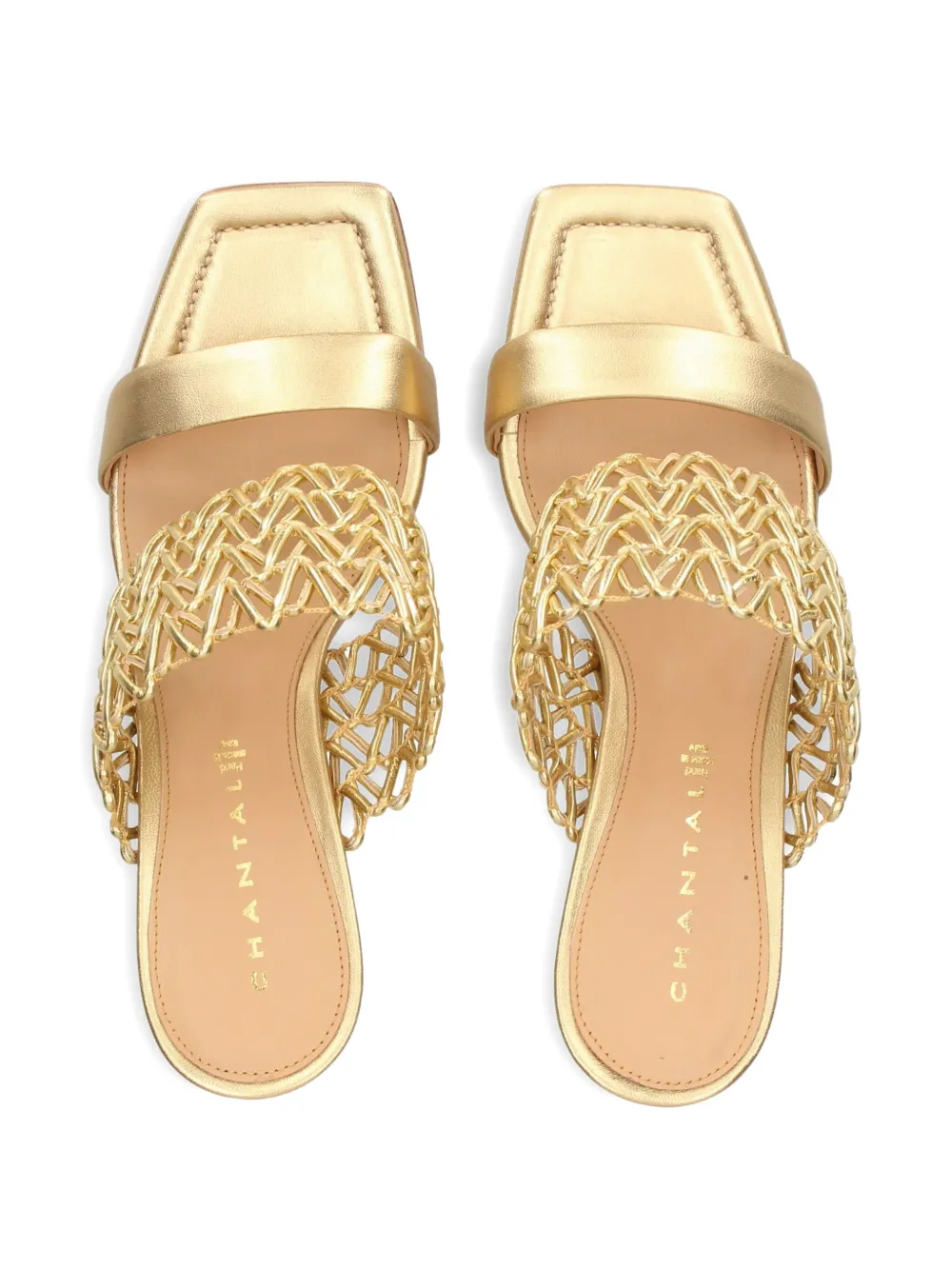  Chantal Square-toe Sandals - Gold 