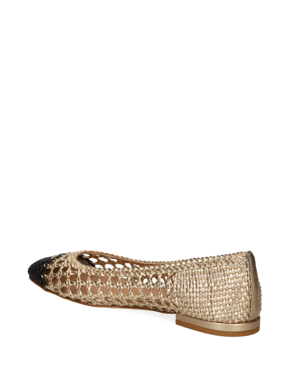 Chantal Woven-leather Ballet Flats In Neutral