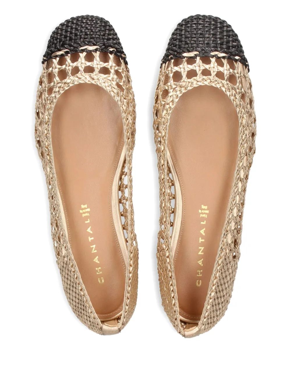 Chantal Woven-leather Ballet Flats In Neutral