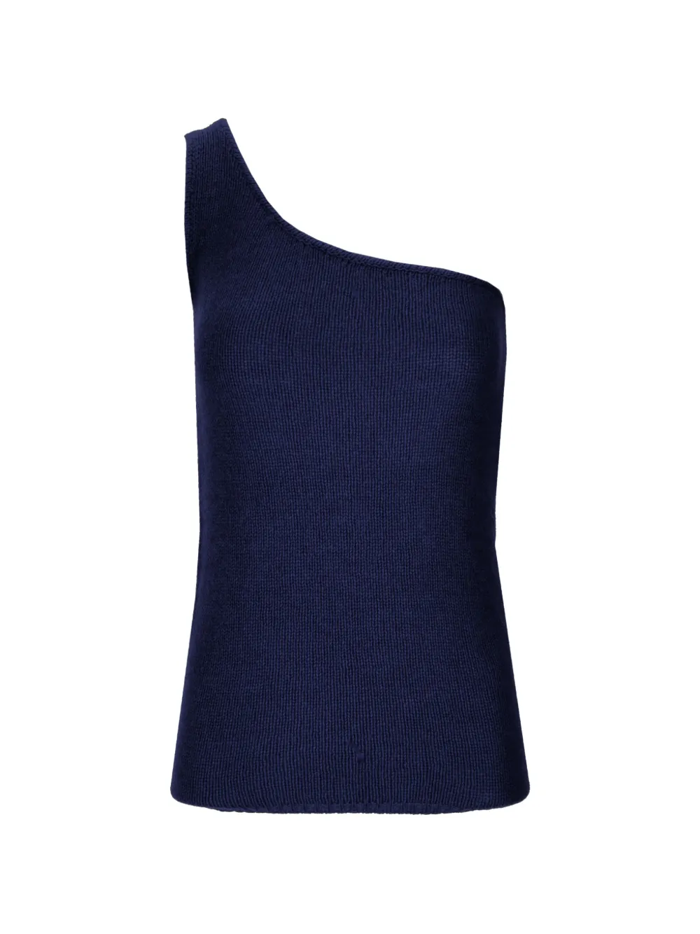 LA ROSE one-shoulder knitted top - Blu