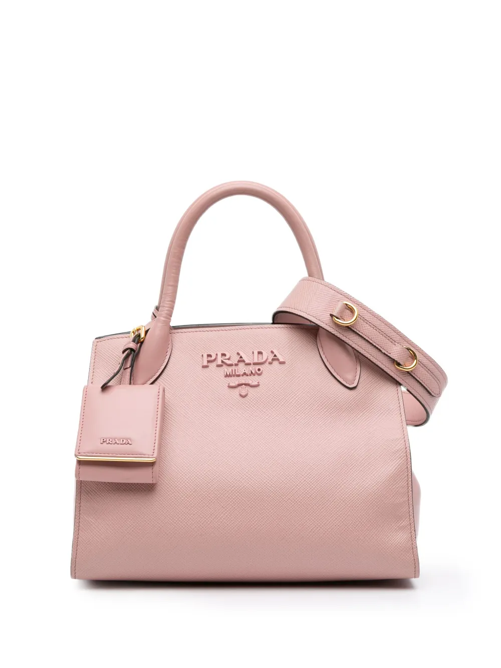 Prada Pre-Owned 2010-2025 Small Saffiano Cuir Monochrome Top Handle Tote satchel | Pink | Image 1