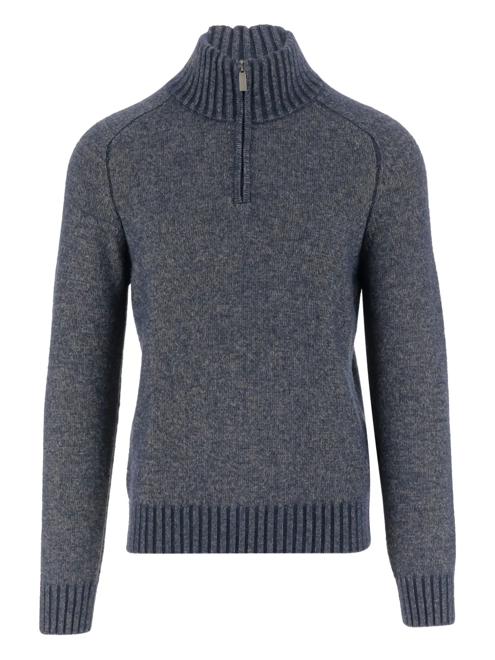 K-way Wool Blend Sweater With Zipper At The Neck In Gray