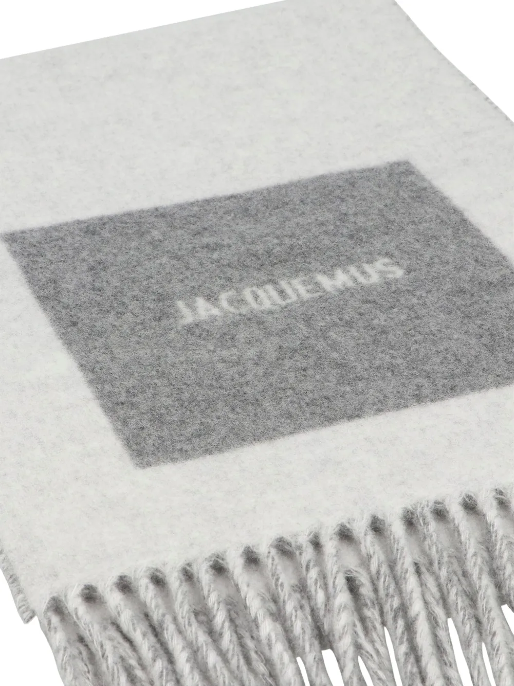 Jacquemus panelled fringed scarf - Grijs