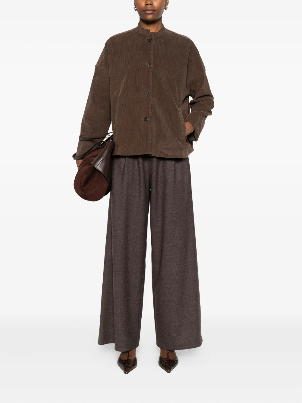 Why Ci Corduroy Buttoned Jacket In Brown