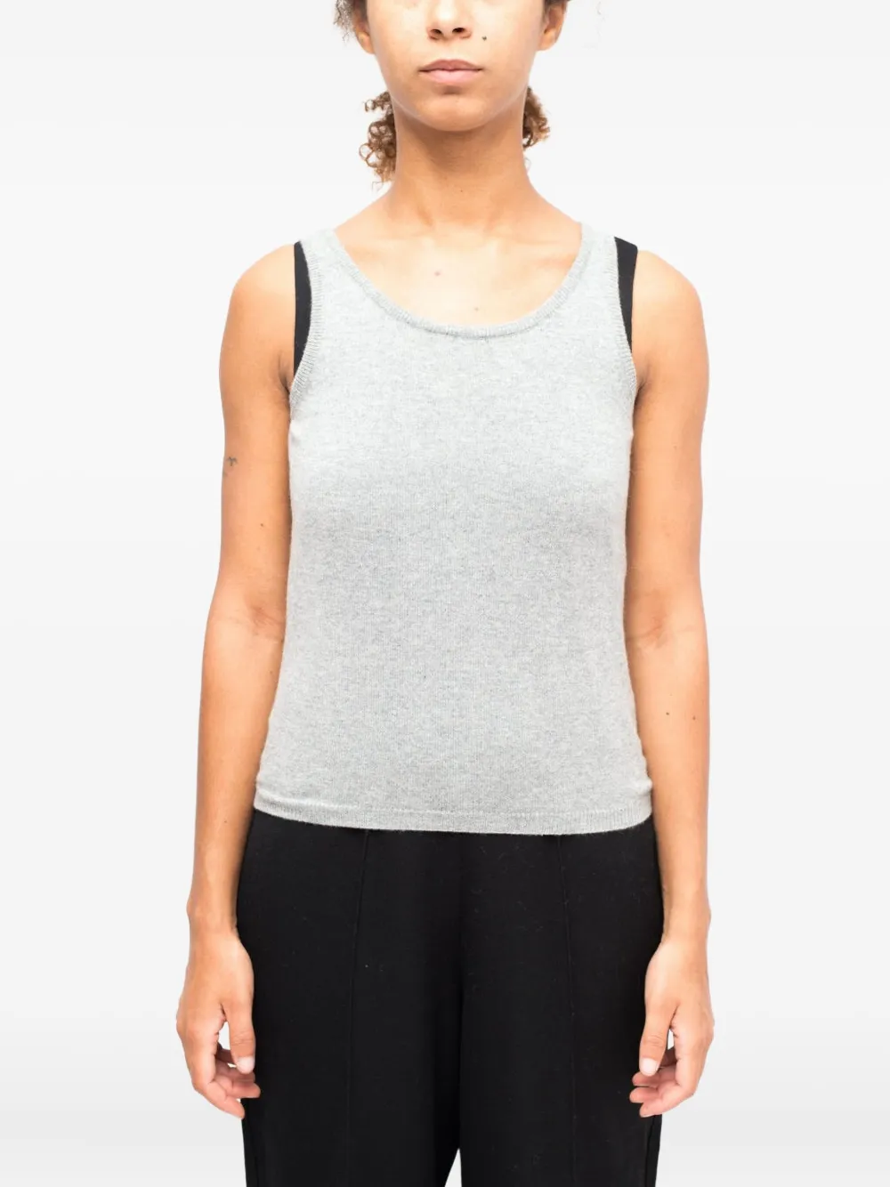 LA ROSE mélange-effect tank top - Grigio