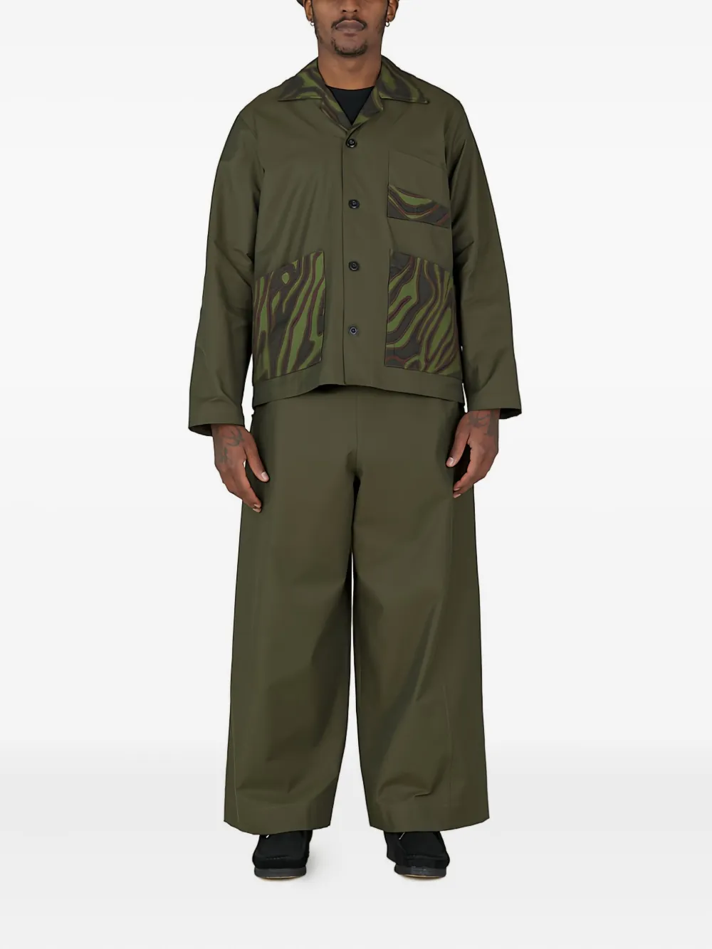 Nicholas Daley Wide-leg Trousers In Green