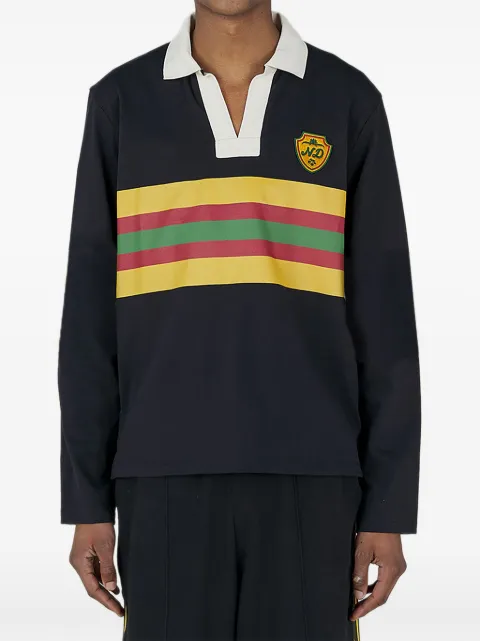 Nicholas Daley striped logo-patch polo shirt