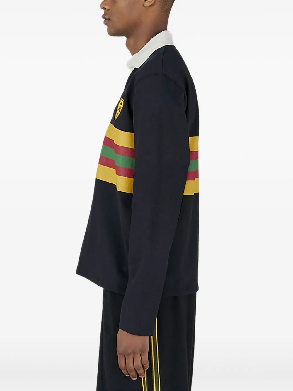 Nicholas Daley striped logo-patch polo shirt | Polo Tops | Image 2