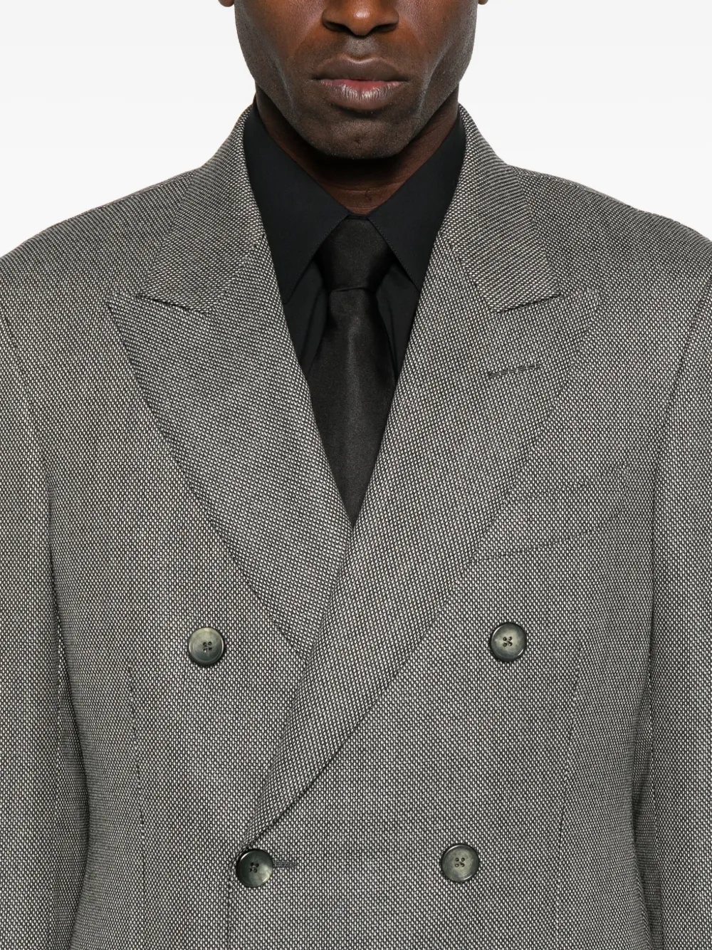 Tom Ford Double-breasted Wool Blazer In Gray