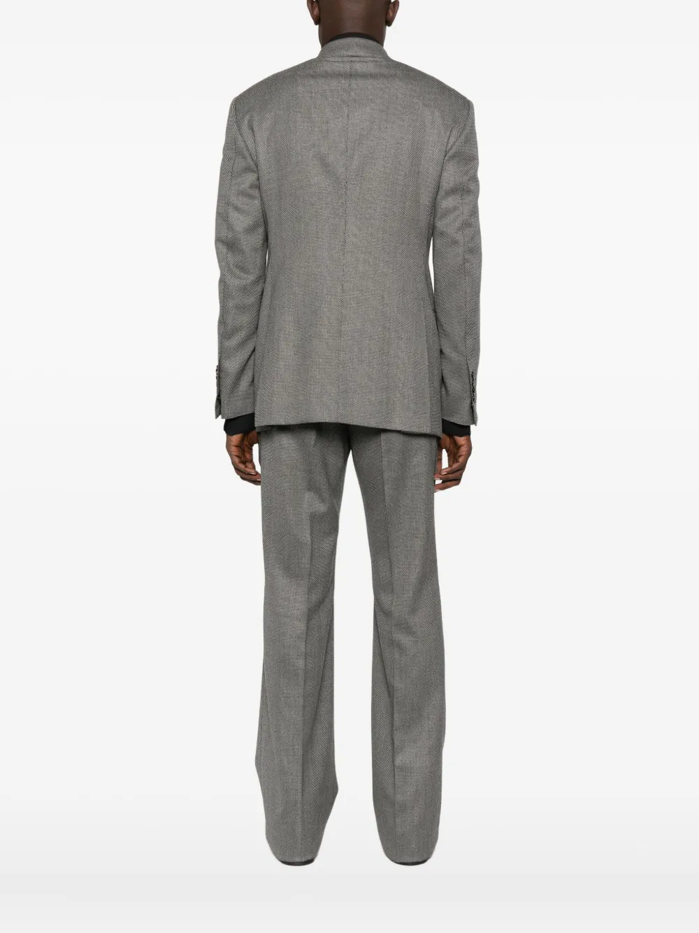 Tom Ford Double-breasted Wool Blazer In Gray
